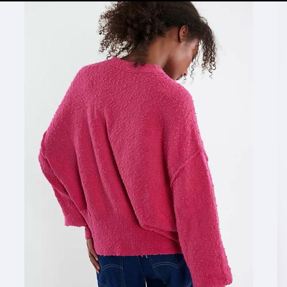 Free People Hot Pink Sweater Size Medium - Picture 9 of 10